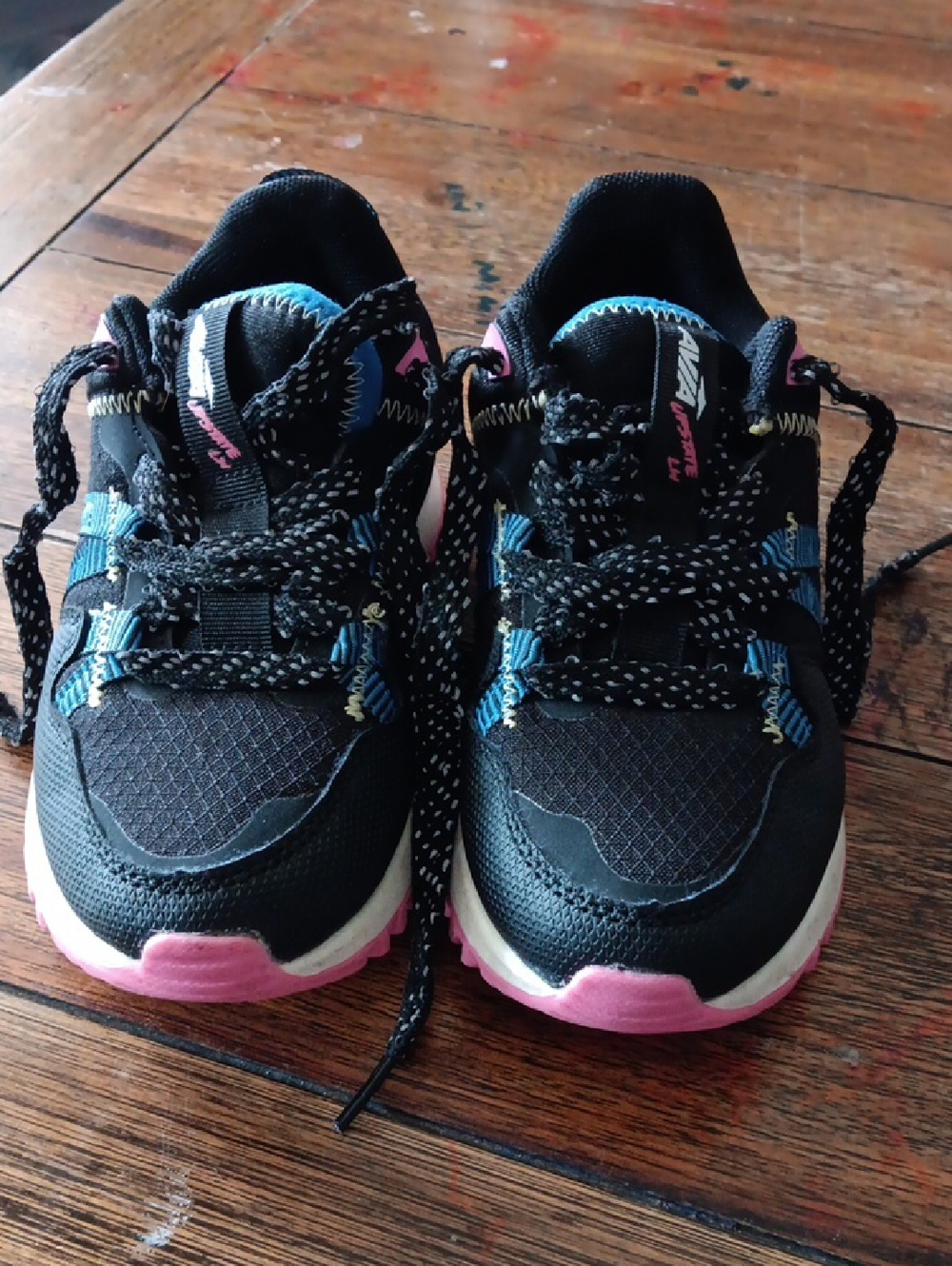 Avia Black Kids Sneakers with Pink & Blue Accents